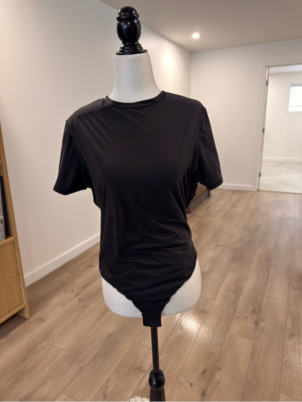 SKIMS Black Short Sleeve Crewneck Bodysuit
